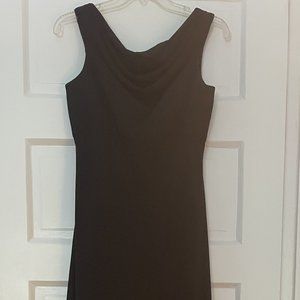 Black crepe sleeveless dress, size 10